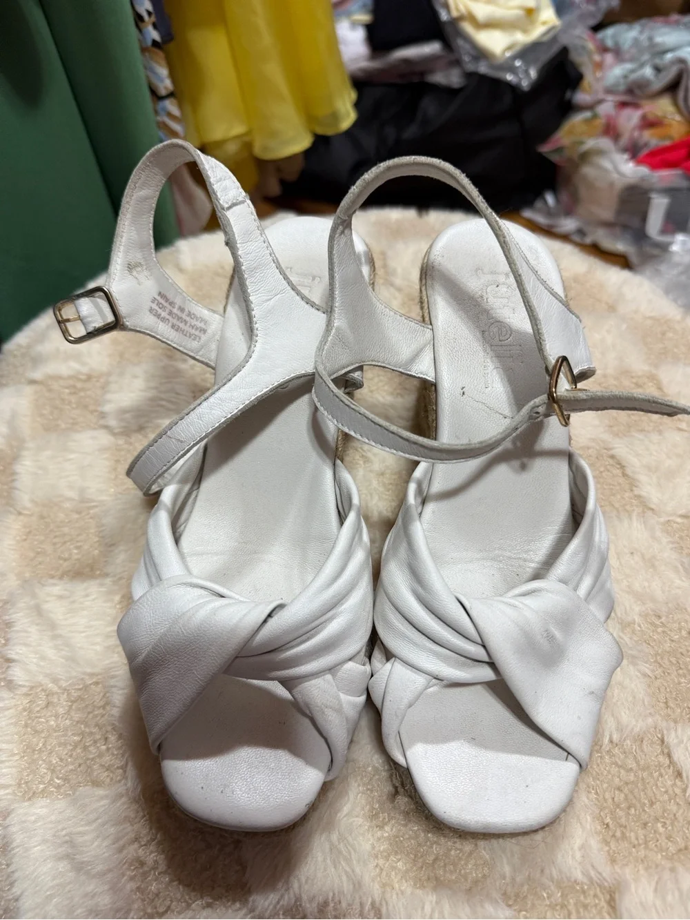 White Wedge Espadrille Sandals - Women's